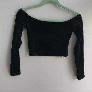 [American Apparel] Stretch Velvet Off Shoulder Top